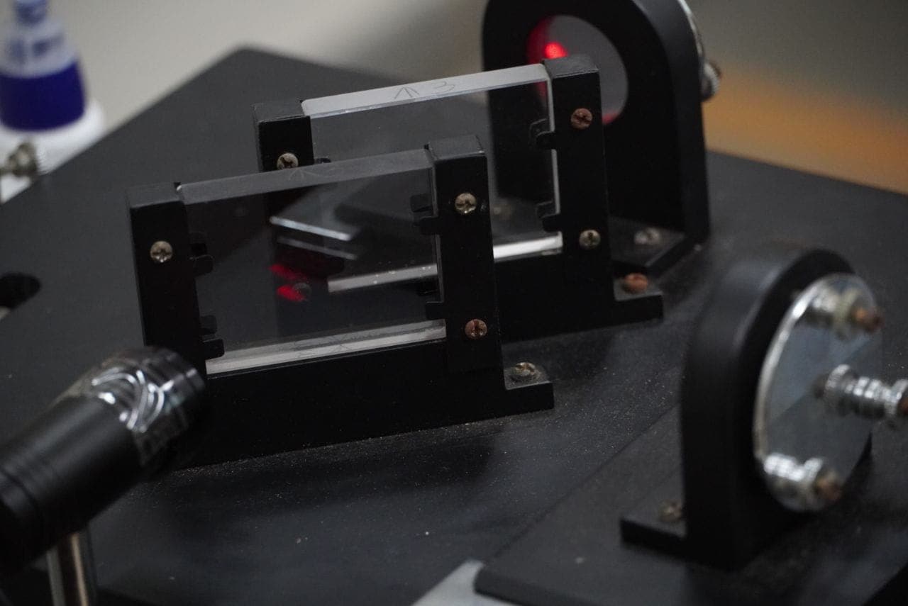 Laser optics interferometry setup